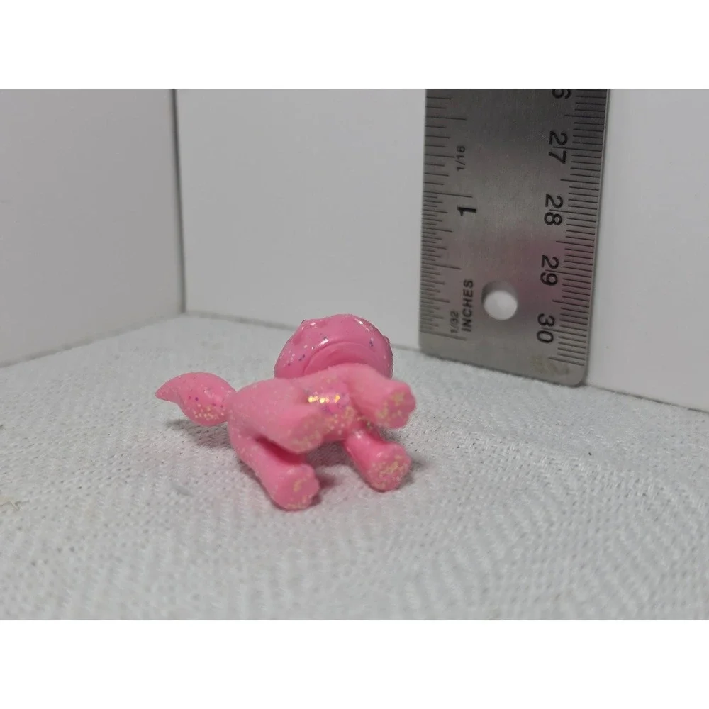 Polly Pocket Sparklin' Pets pink glitter cat figurine replacement Toy